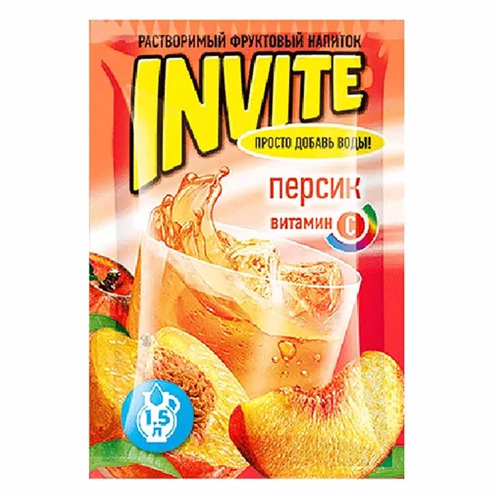 Напиток растворимый Invite Персик 9гр м/у