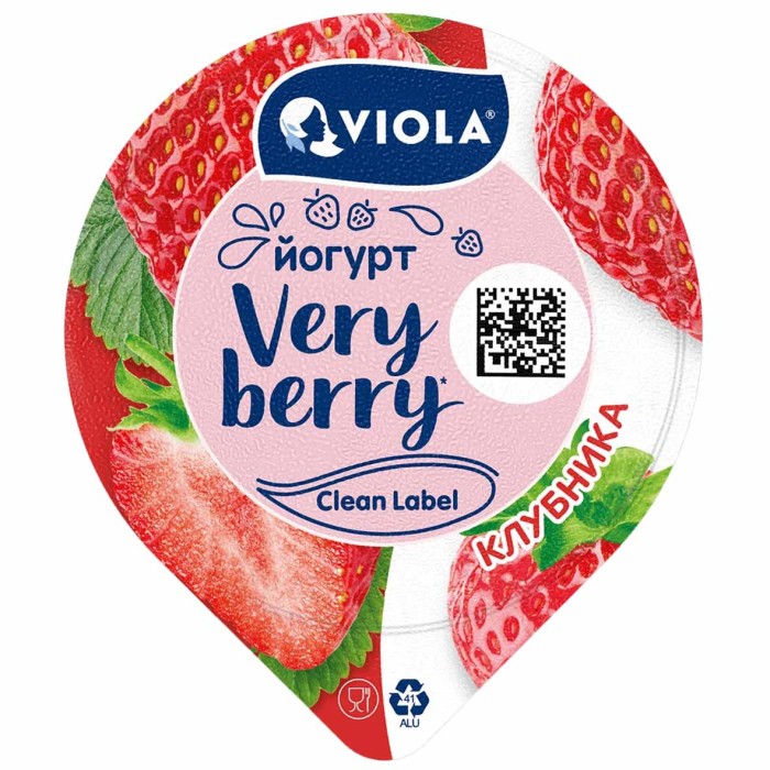 Йогурт Viola Клубника 2,6% 180гр пэт