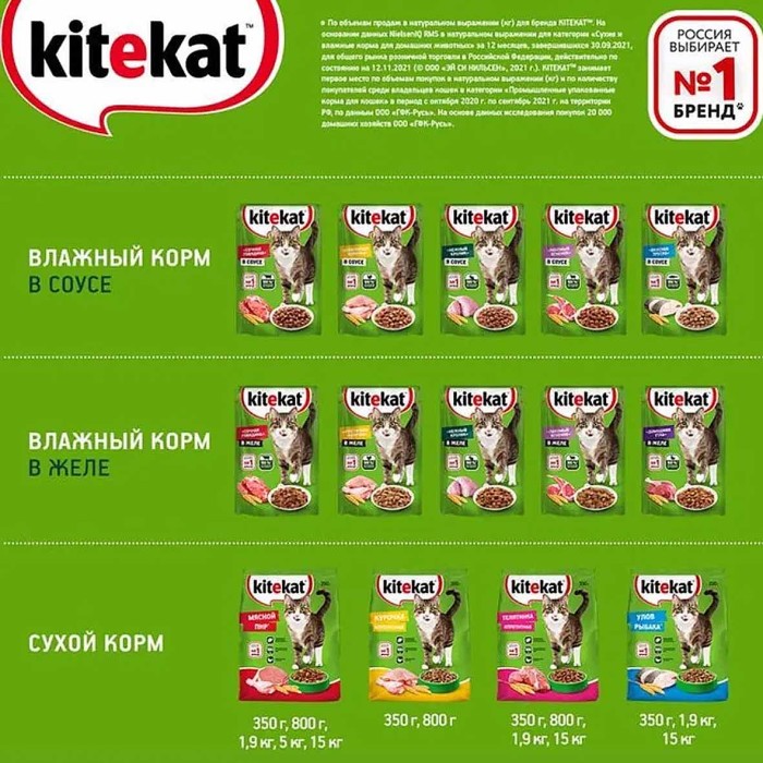 Корм для кошек Kitekat курица в соусе 85гр пауч