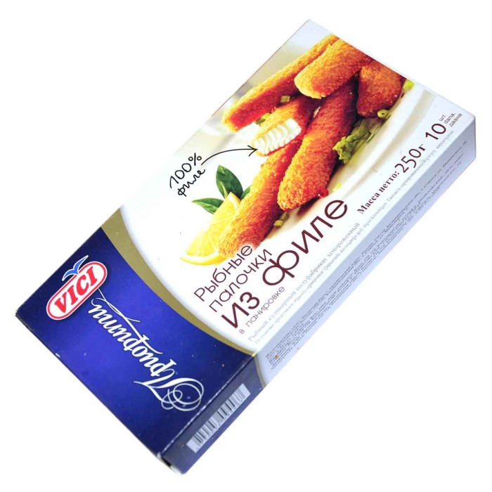 Палочки рыбные Vici из филе тресковых рыб 250гр к/у