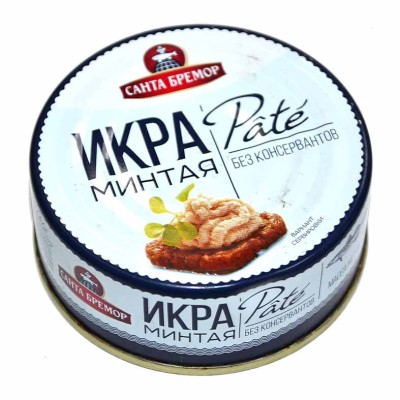 Икра Санта Бремор минтая деликатесная пастериз Pate 90гр ж/б
