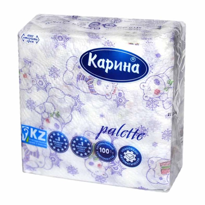 Салфетки бумажные Карина рисунок 50шт м/у