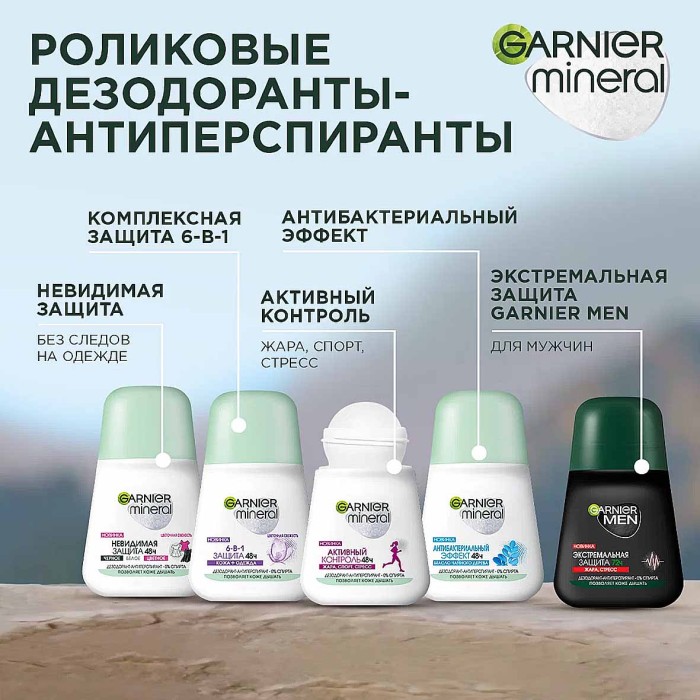 Дезодорант Garnier Эффект чистоты антибактериальный 50мл пэт