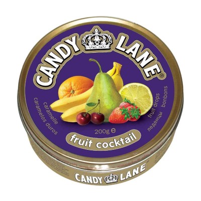 Леденцы Candy Lane фруктовый коктейль 200гр ж/б