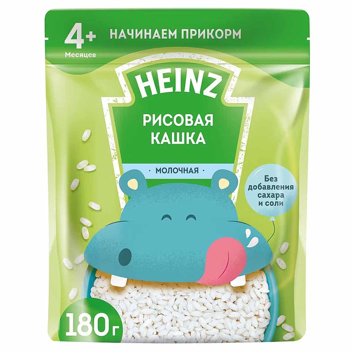 Каша Heinz рисовая молочная с 4мес 180гр д/п