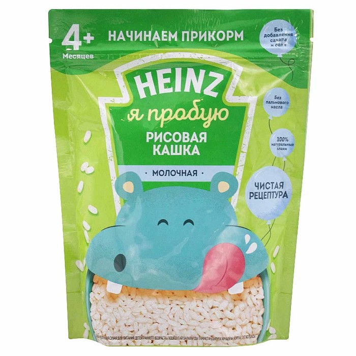 Каша Heinz рисовая молочная с 4мес 180гр д/п