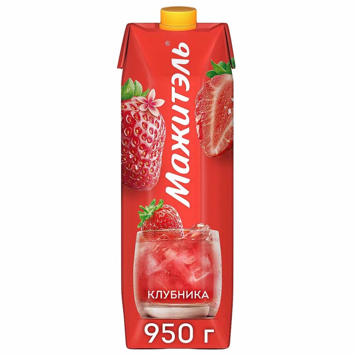 Напиток сывороточный Мажитель клубника 950мл т/п