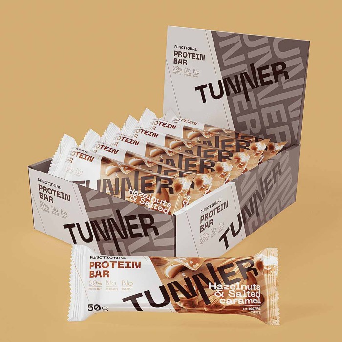 Батончик функциональный Tunner Protein Bar Фундук и соленая карамель 50гр