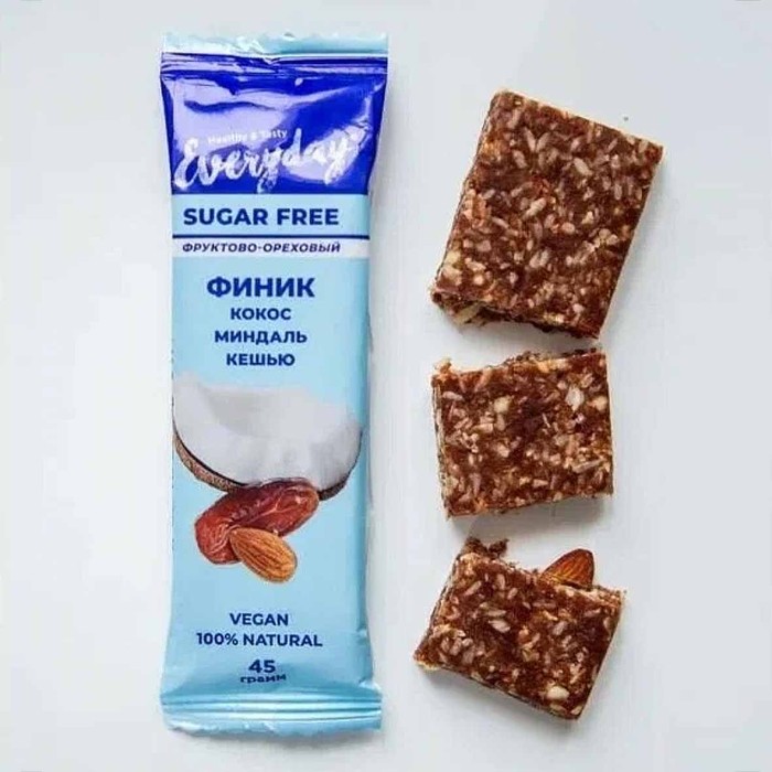 Батончик Эвридей протеиновый кокос,миндаль,кешью 45гр м/у