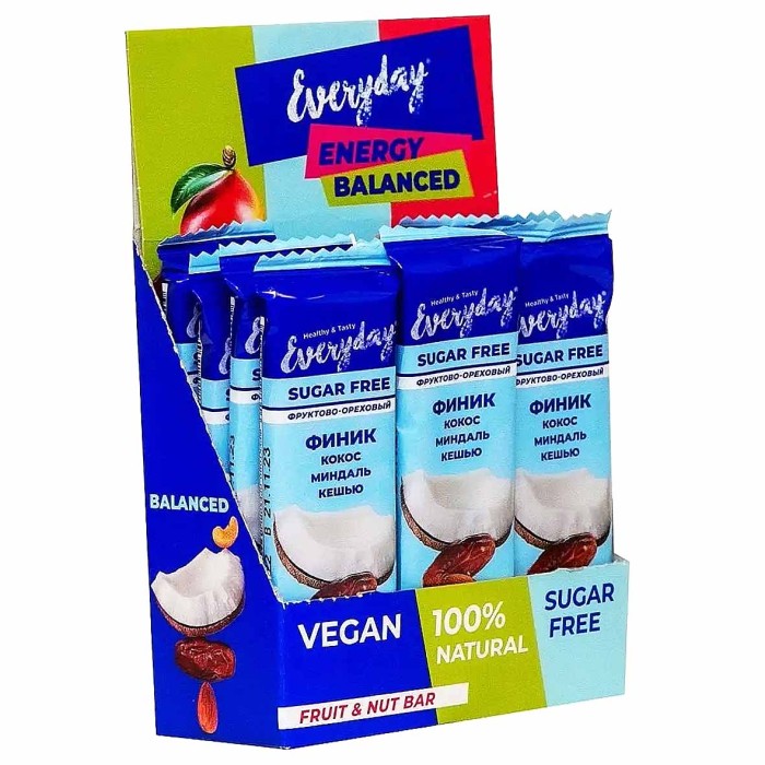 Батончик Эвридей протеиновый кокос,миндаль,кешью 45гр м/у