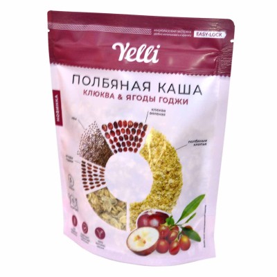 Каша полбяная Yelli клюква-ягоды годжи 180гр д/п
