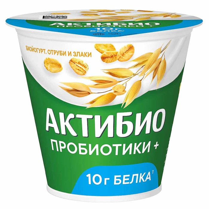 Биойогурт Актибио натуральный отруби и злаки 2,9% 220гр пэт