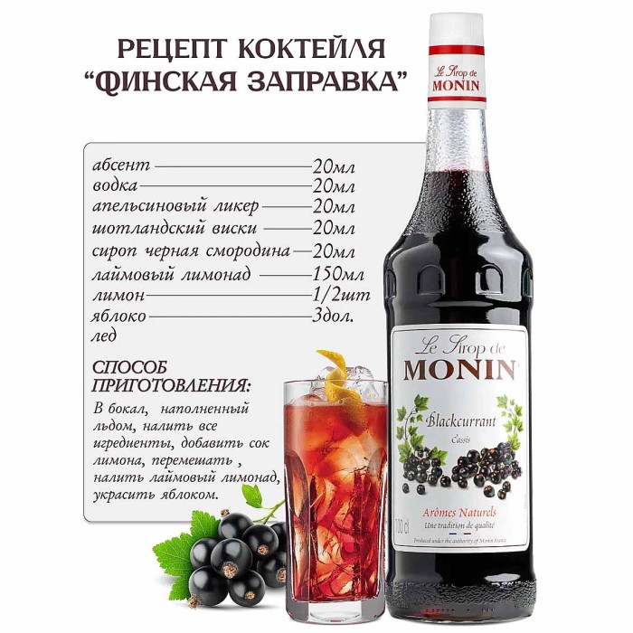 Сироп Monin Черная смородина 700мл ст/б