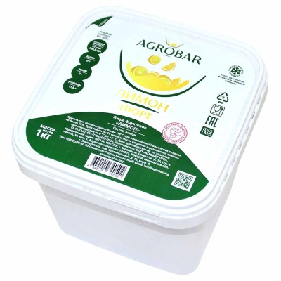 Пюре AGROBAR фруктовое лимон св/м 1кг пэт