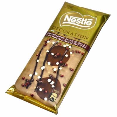 Шоколад Nestle Decoration Карамельный белый шоколад с печеньем декорированный 85гр