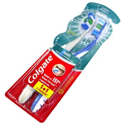Щетка зубная Colgate L4 360 Базовая 1+1