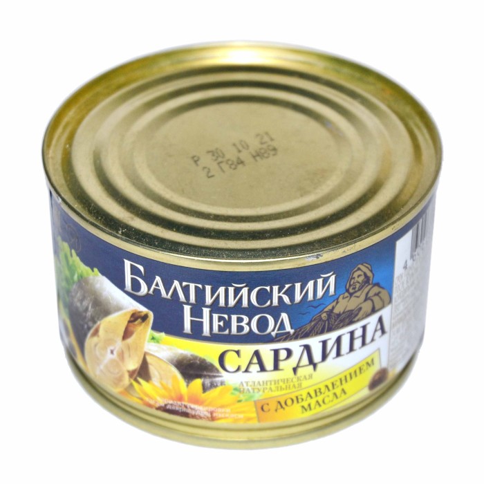Сардина Балтийский невод с добавлением масла 240гр ж/б