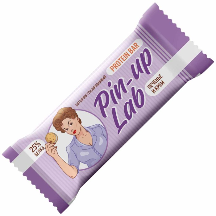 Батончик Pin Up Lab Печенье и крем глазированный 40гр м/у