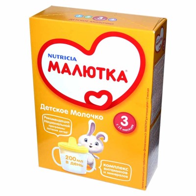 Молочко детское Малютка 3 12мес 300гр к/у