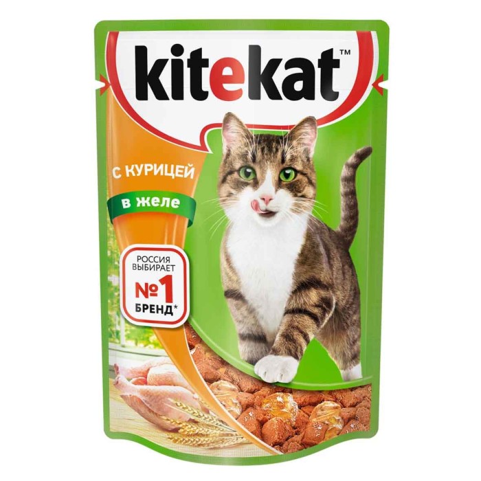 Корм для кошек Kitekat курица желе 85гр пауч
