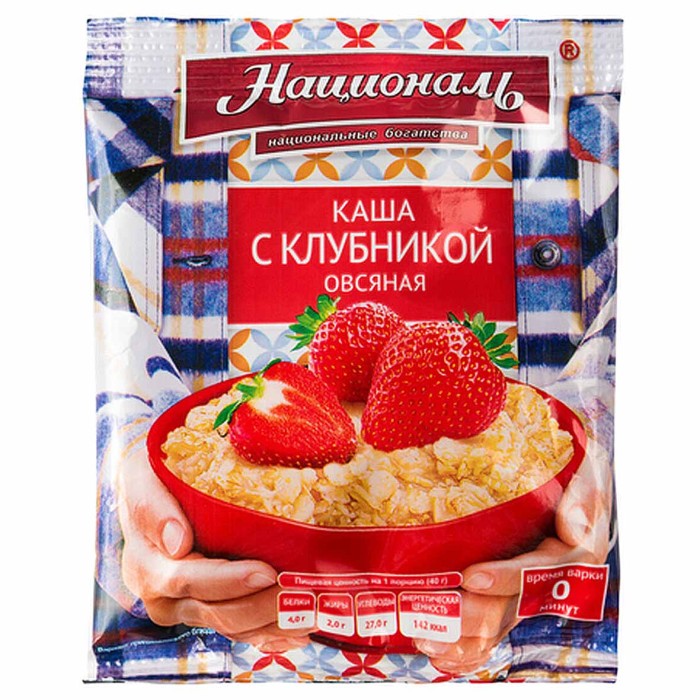 Каша овсяная Националь с клубникой 40гр м/у