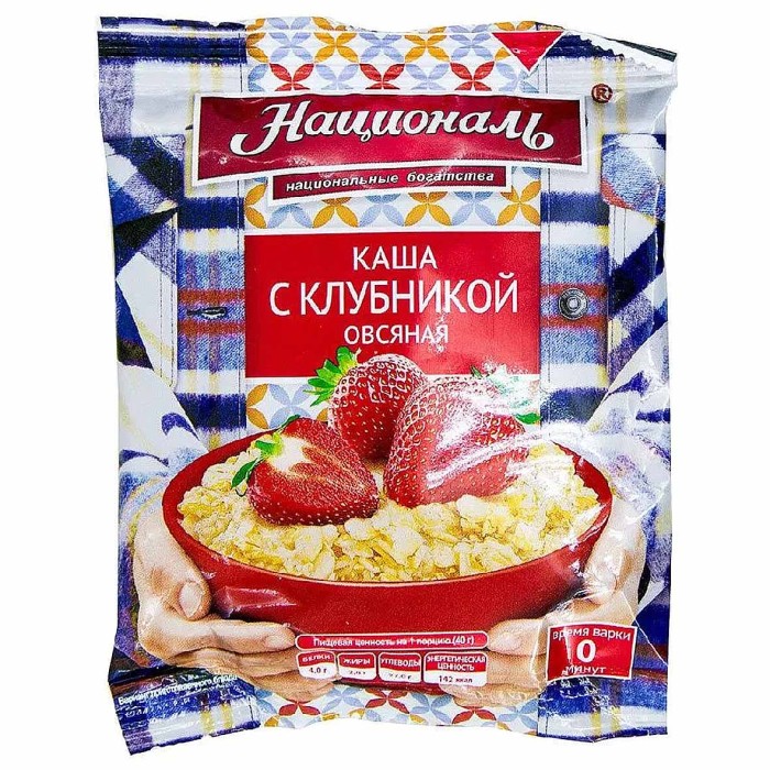 Каша овсяная Националь с клубникой 40гр м/у