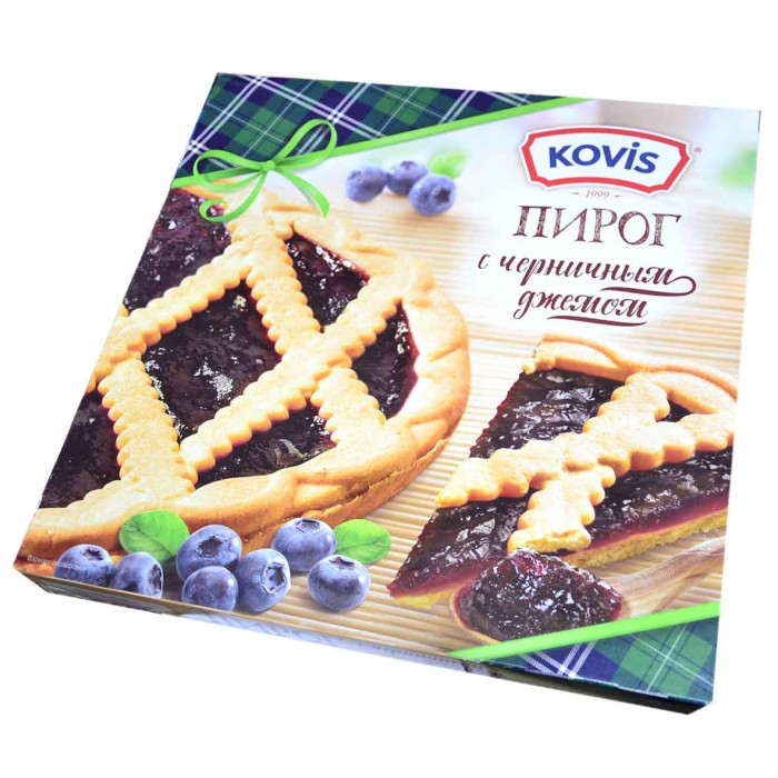 Пирог Kovis песочный с черничным джемом 430гр к/у