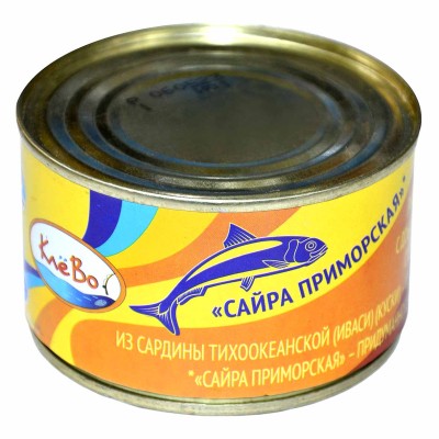 Сайра КлеВо приморская с добавлением масла 250гр ж/б
