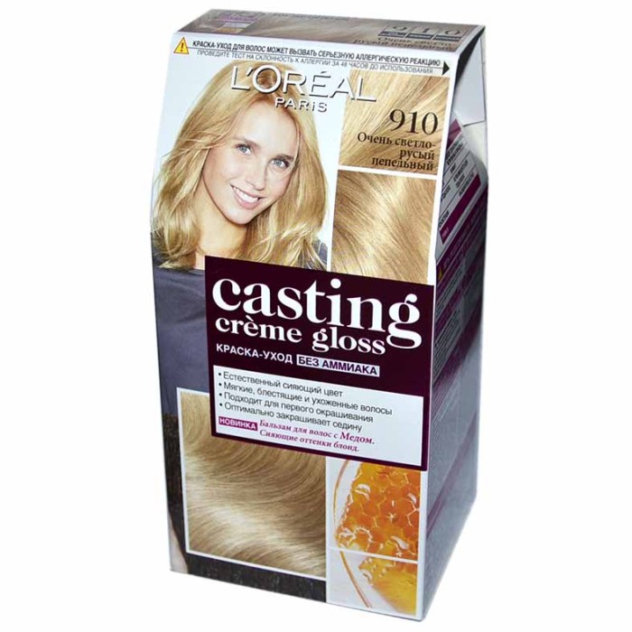 Краска для волос Loreal Casting creme gloss 910 Очень светлый русый пепел к/у
