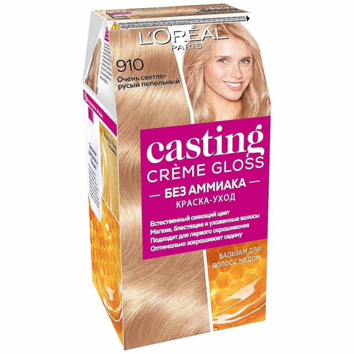 Краска для волос Loreal Casting creme gloss 910 Очень светлый русый пепел к/у