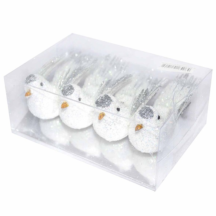 Украшение новогоднее Птички блестящие на ветке артА-114/117