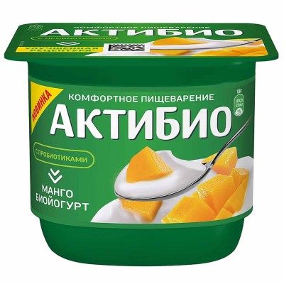 Биойогурт Актибио натуральный манго 3% 130гр пэт