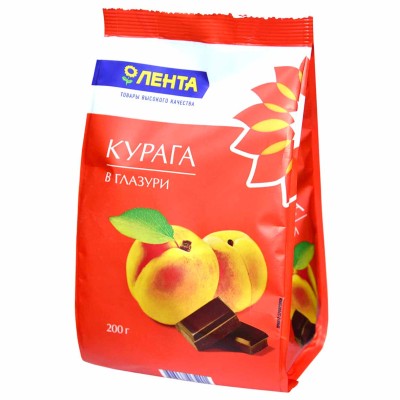 Конфеты Лента Курага в шоколадной глазури 200гр м/у