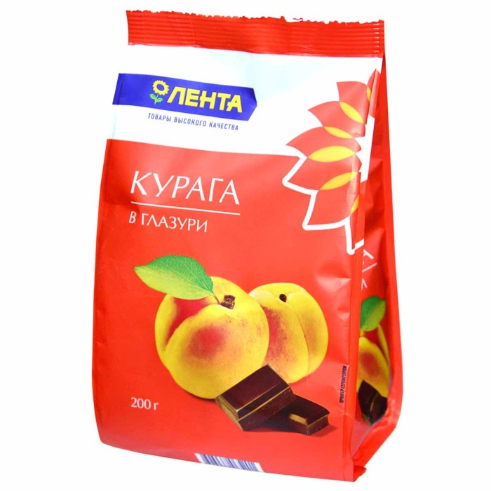 Конфеты Лента Курага в шоколадной глазури 200гр м/у