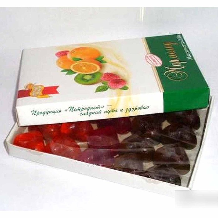 Мармелад Петродиет со вкусом киви апельсина и малины на фруктозе 200гр к/у
