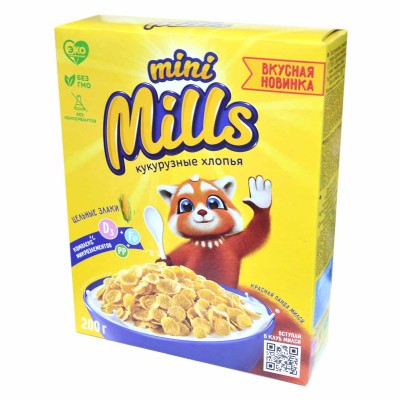 Хлопья кукурузные Mini Mills 200гр к/у
