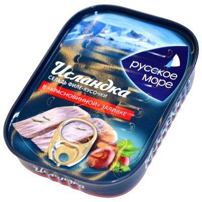Сельдь Русское море Исландка филе-кусочки в заливке 115гр пэт