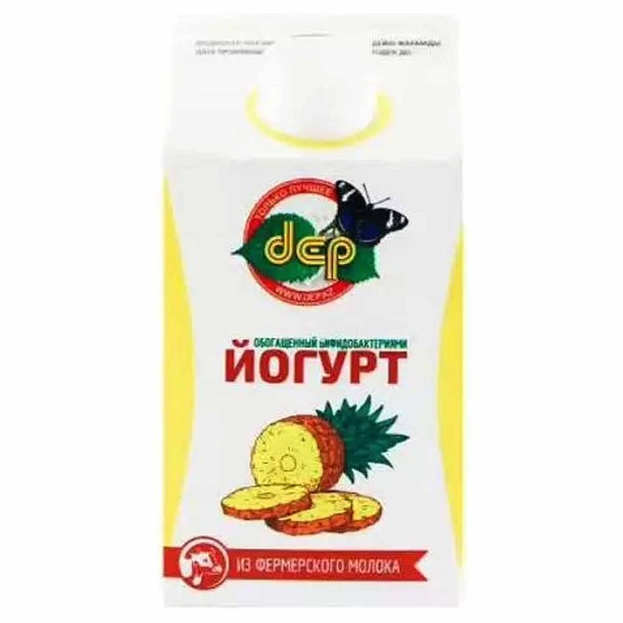 Йогурт питьевой ДЕП Банан-злаки 2,5% 500гр т/п