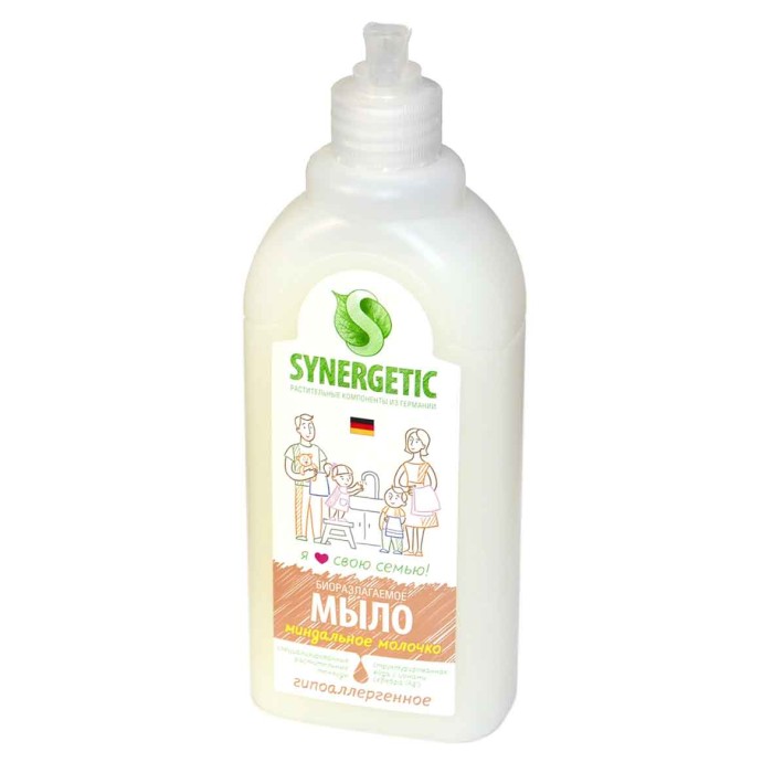 Мыло жидкое Synergetic Миндальное молочко 500мл дозатор