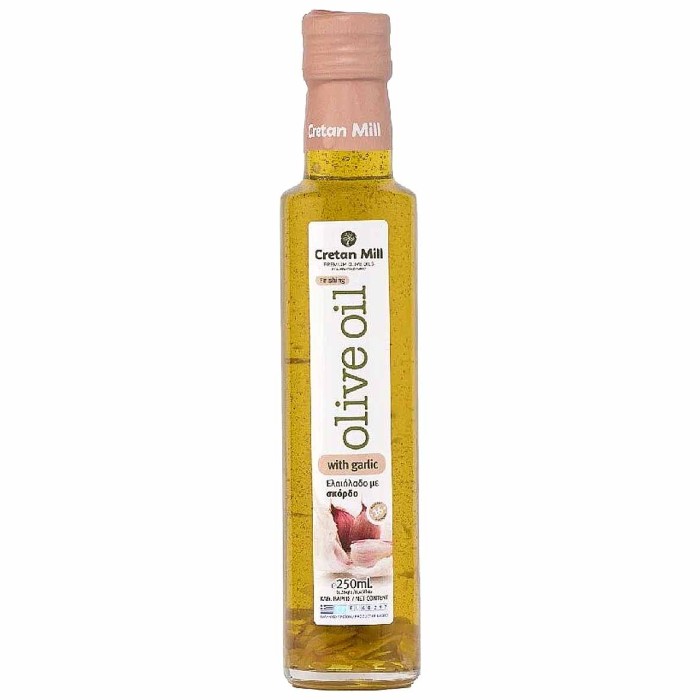 Масло оливковое Cretan Mill Extra Virgin с чесноком 0,25л ст/б