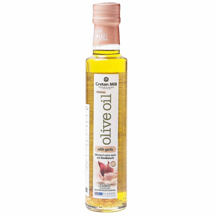 Масло оливковое Cretan Mill Extra Virgin с чесноком 0,25л ст/б