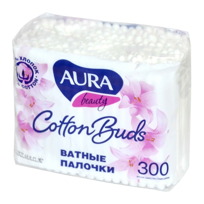 Палочки ватные Aura New 300шт м/у