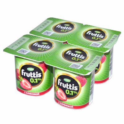 Йогурт Fruttis Легкий клубника 0,1% 110гр пэт