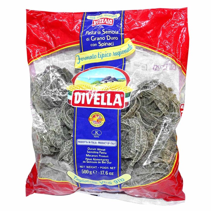 Макароны Divella Тальятелле со шпинатом 500гр м/у