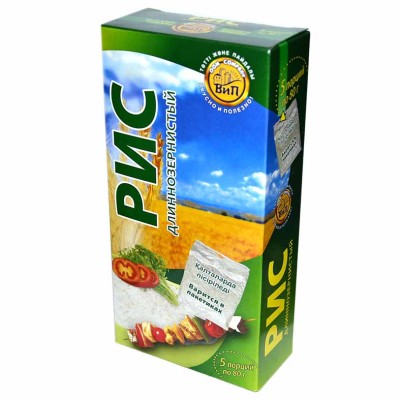 Крупа рис Вип длиннозерный 5*80гр к/у