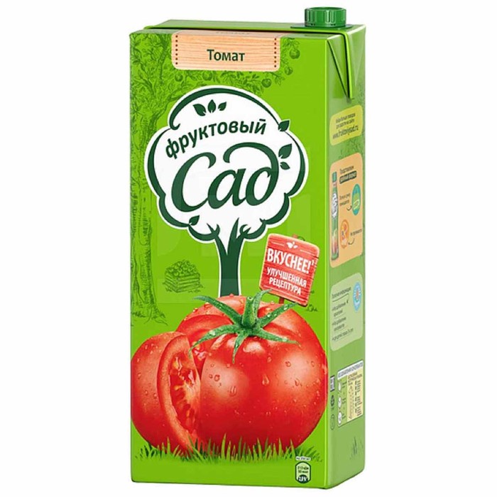 Сок Фруктовый сад томатный с сахаром и солью для детского питания с мякотью, восстанов 1,93л т/п