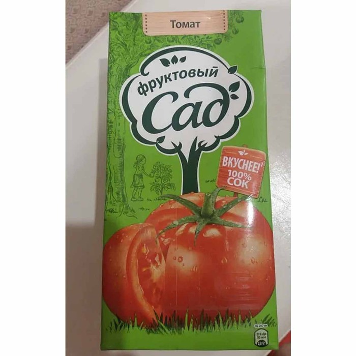 Сок Фруктовый сад томатный с сахаром и солью для детского питания с мякотью, восстанов 1,93л т/п