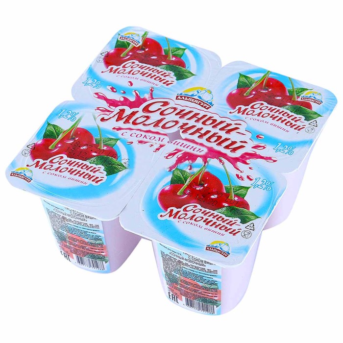 Йогурт Альпенгурт Сочный молочный с соком вишни 1,2% 95гр пэт