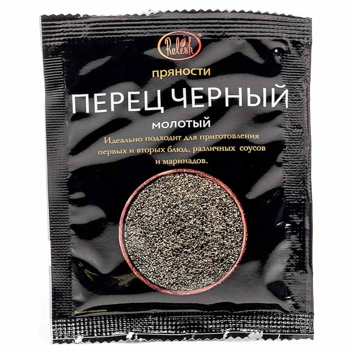 Перец черный Relish молотый 10гр м/у