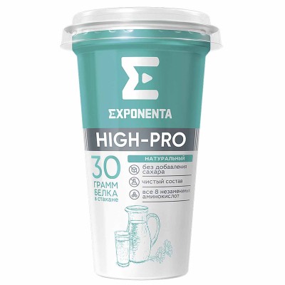 Напиток кисломолочный Exponenta High-Pro с высоким содержанием белка 250гр пэт